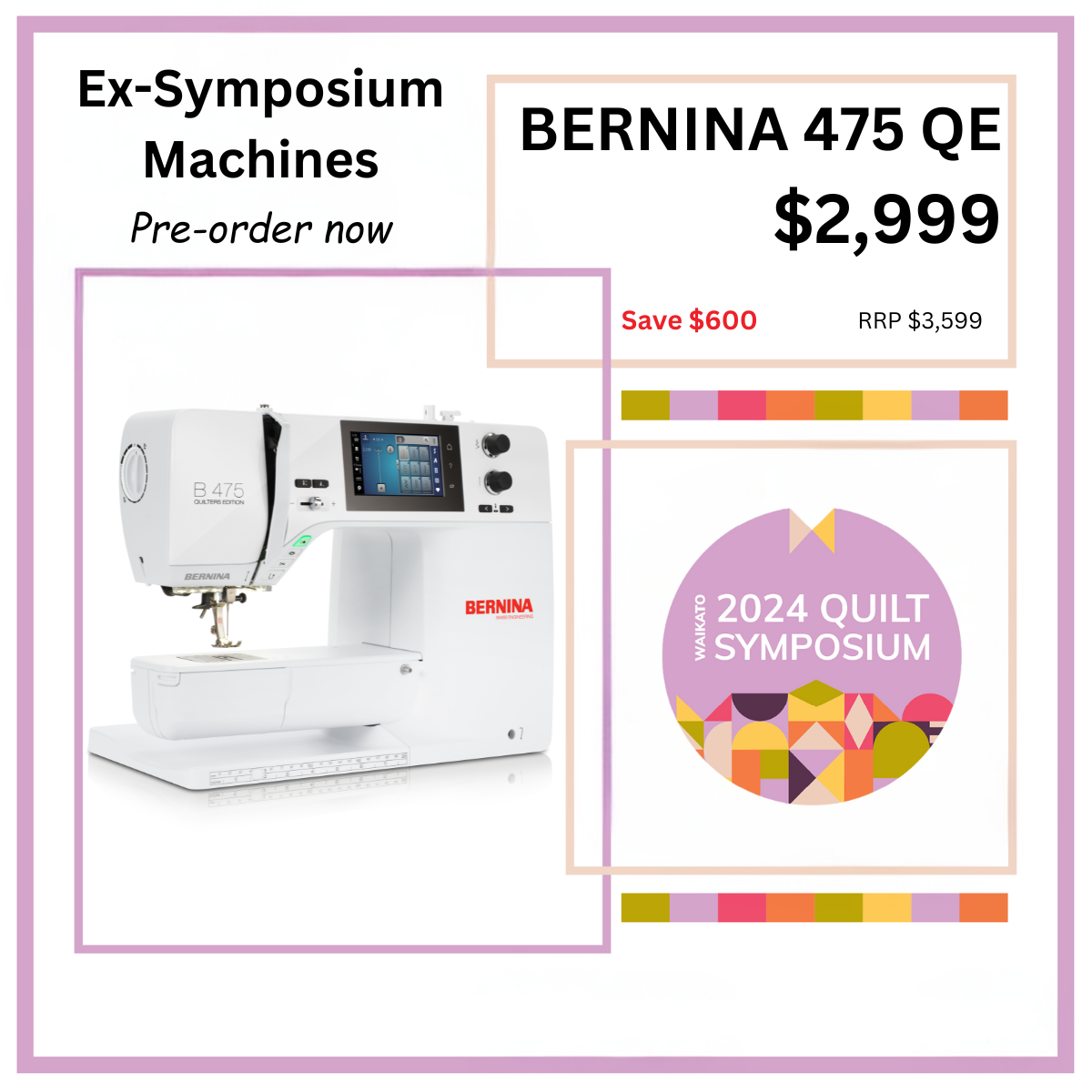 Bernina 475 QE - Ex Symposium Sewing Machine