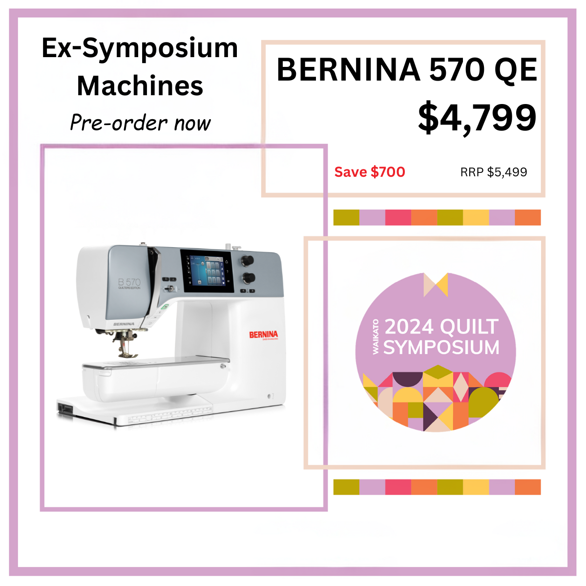 Bernina 570 QE - Ex Symposium Sewing Machine