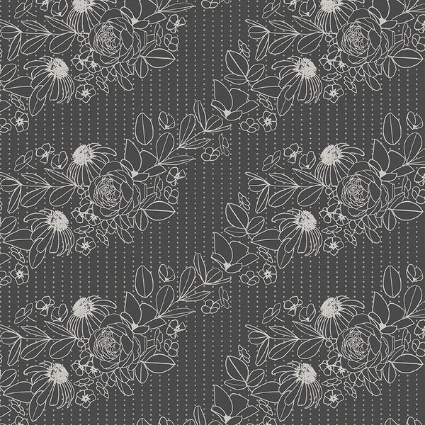 Paintbrush Studio Geo Florals - Wild and Wonderful - Grey/White