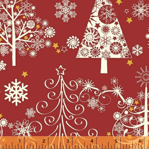 Windham Fabric- Sparkle red christmas