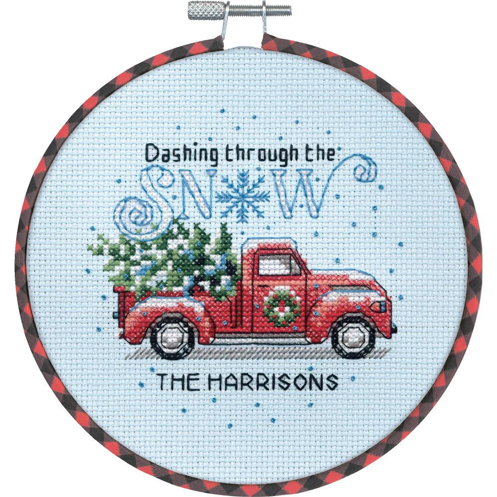 Holiday Family Truck Cross Stitch Kit