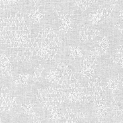 Robert Kaufman - Mini Madness Fabric - White Bee